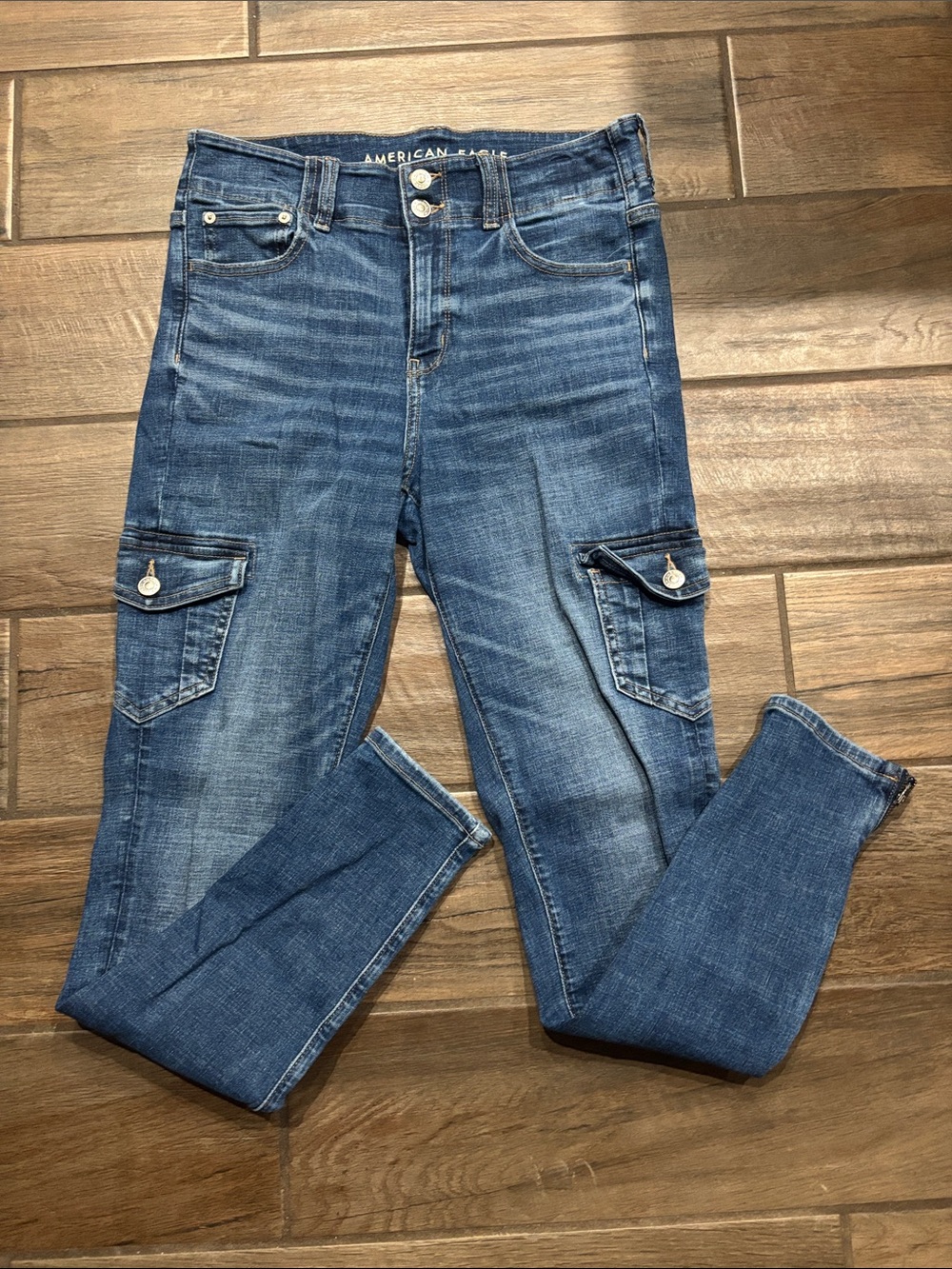 American Eagle Outfitters Blue Cargo Jegging